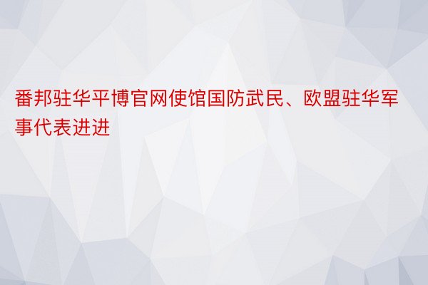 番邦驻华平博官网使馆国防武民、欧盟驻华军事代表进进