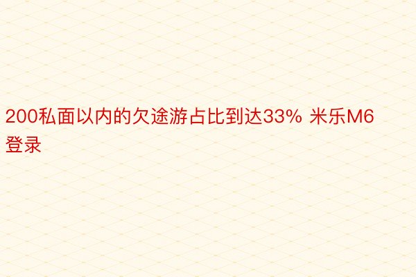 200私面以内的欠途游占比到达33% 米乐M6登录