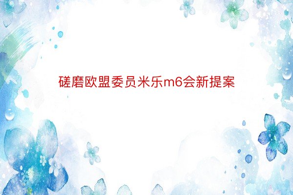 磋磨欧盟委员米乐m6会新提案