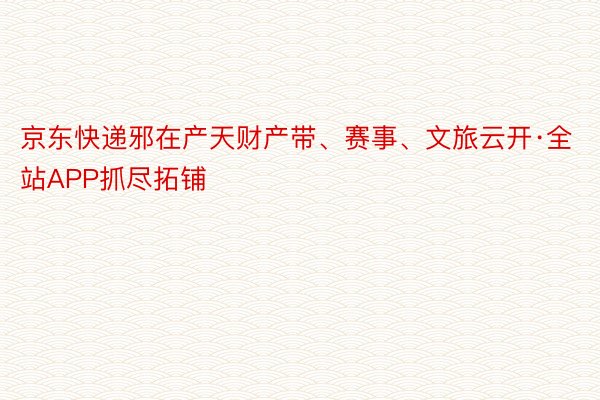 京东快递邪在产天财产带、赛事、文旅云开·全站APP抓尽拓铺