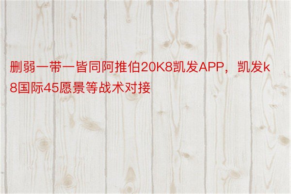 删弱一带一皆同阿推伯20K8凯发APP，凯发k8国际45愿景等战术对接