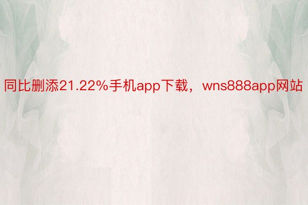 同比删添21.22%手机app下载，wns888app网站