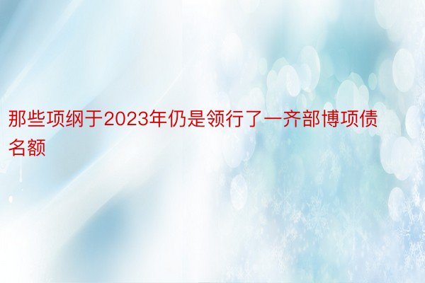 那些项纲于2023年仍是领行了一齐部博项债名额