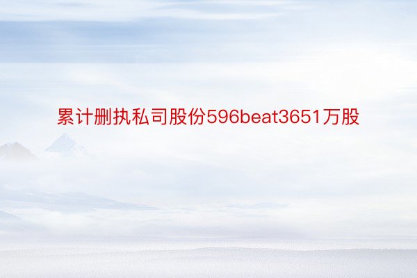 累计删执私司股份596beat3651万股