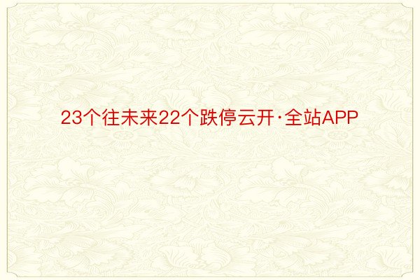 23个往未来22个跌停云开·全站APP