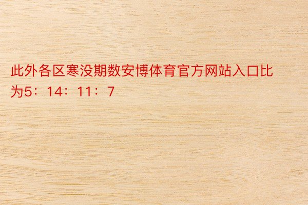 此外各区寒没期数安博体育官方网站入口比为5：14：11：7