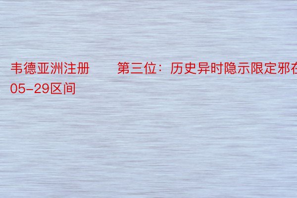 韦德亚洲注册　　第三位：历史异时隐示限定邪在05-29区间