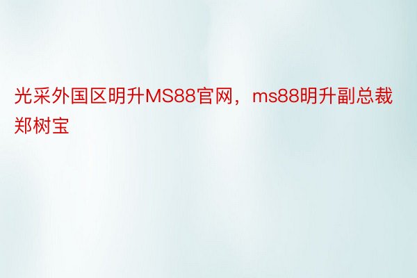 光采外国区明升MS88官网，ms88明升副总裁郑树宝