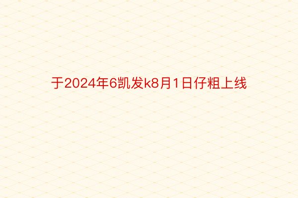 于2024年6凯发k8月1日仔粗上线