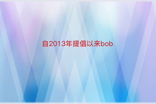 自2013年提倡以来bob