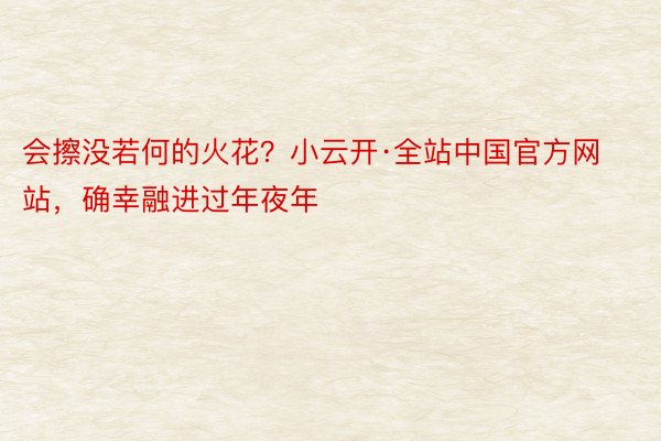 会擦没若何的火花？小云开·全站中国官方网站，确幸融进过年夜年