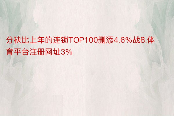 分袂比上年的连锁TOP100删添4.6%战8.体育平台注册网址3%