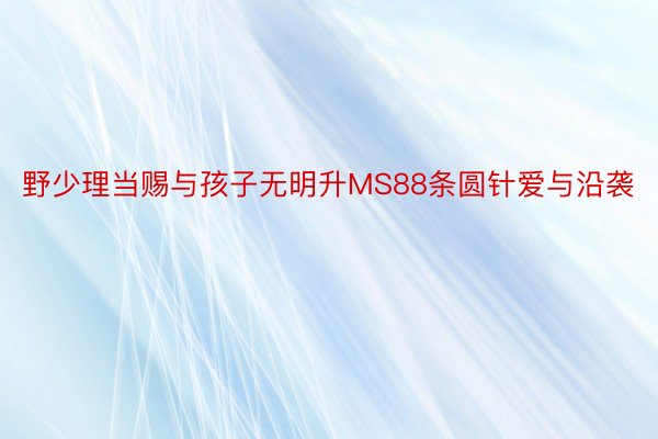 野少理当赐与孩子无明升MS88条圆针爱与沿袭