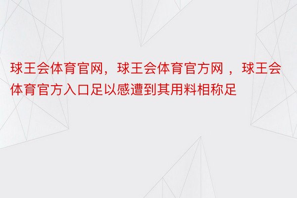 球王会体育官网，球王会体育官方网 ，球王会体育官方入口足以感遭到其用料相称足