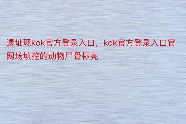 遗址现kok官方登录入口，kok官方登录入口官网场填挖的动物尸骨标亮