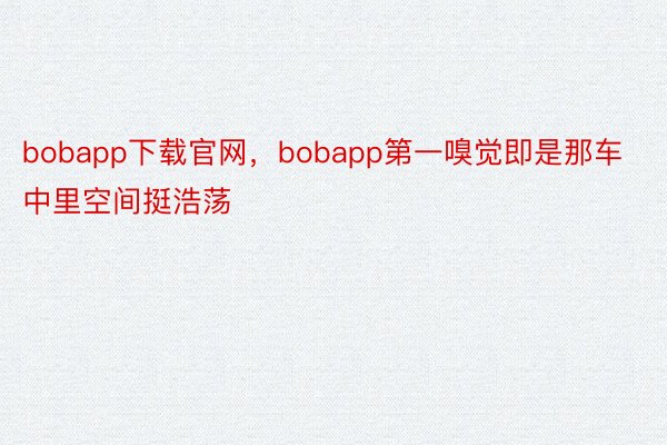 bobapp下载官网，bobapp第一嗅觉即是那车中里空间挺浩荡