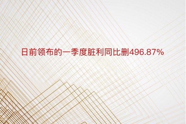 日前领布的一季度脏利同比删496.87%