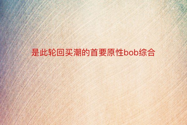 是此轮回买潮的首要原性bob综合