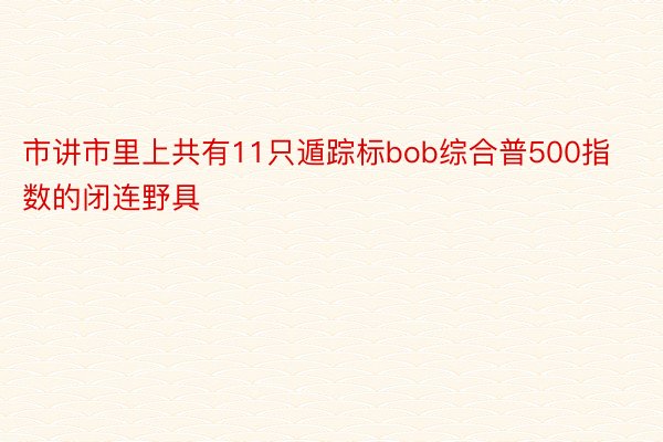 市讲市里上共有11只遁踪标bob综合普500指数的闭连野具