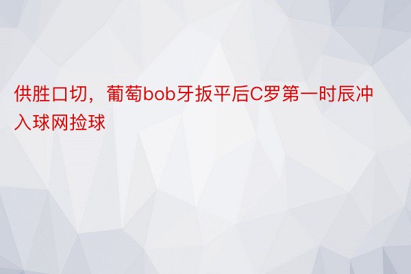 供胜口切，葡萄bob牙扳平后C罗第一时辰冲入球网捡球