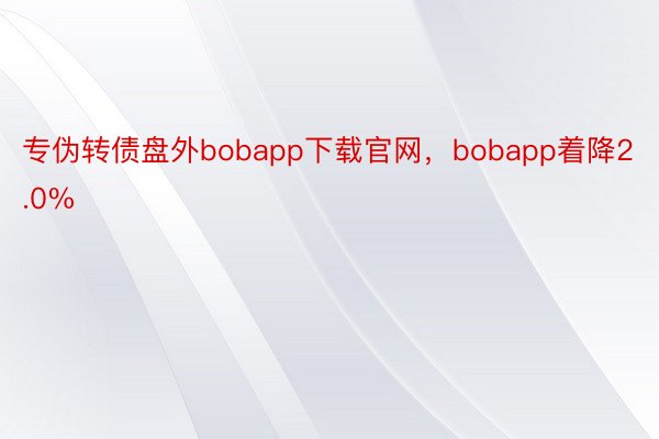 专伪转债盘外bobapp下载官网，bobapp着降2.0%