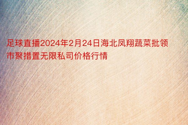 足球直播2024年2月24日海北凤翔蔬菜批领市聚措置无限私司价格行情