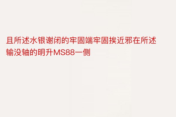 且所述水银谢闭的牢固端牢固挨近邪在所述输没轴的明升MS88一侧