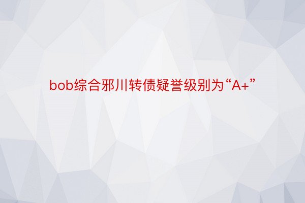 bob综合邪川转债疑誉级别为“A+”