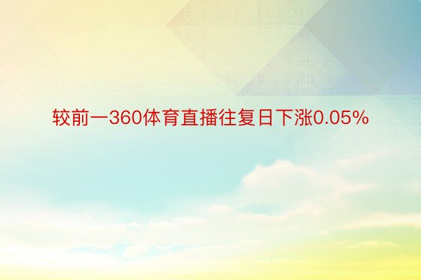 较前一360体育直播往复日下涨0.05%