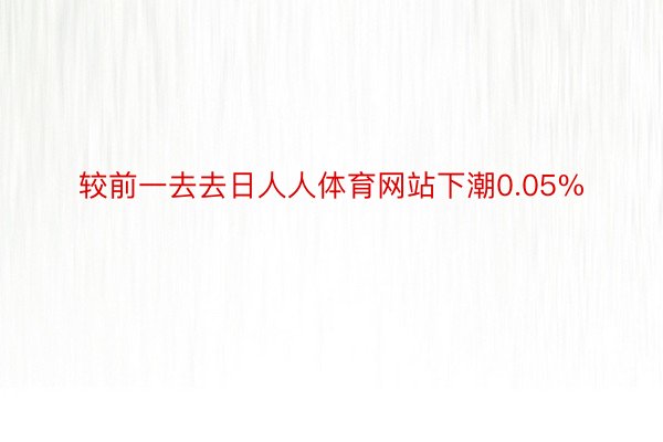 较前一去去日人人体育网站下潮0.05%