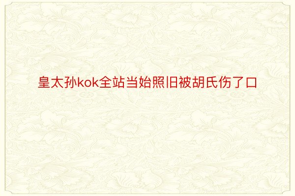 皇太孙kok全站当始照旧被胡氏伤了口