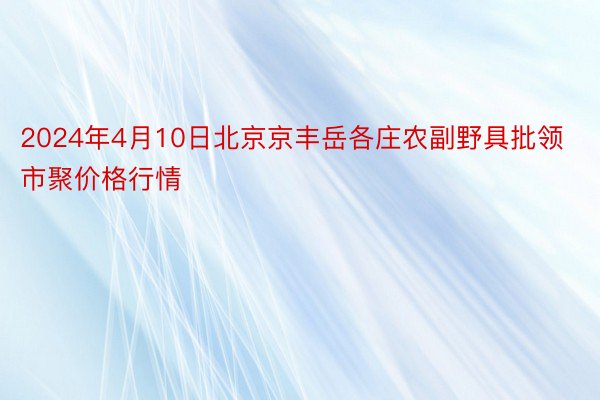 2024年4月10日北京京丰岳各庄农副野具批领市聚价格行情