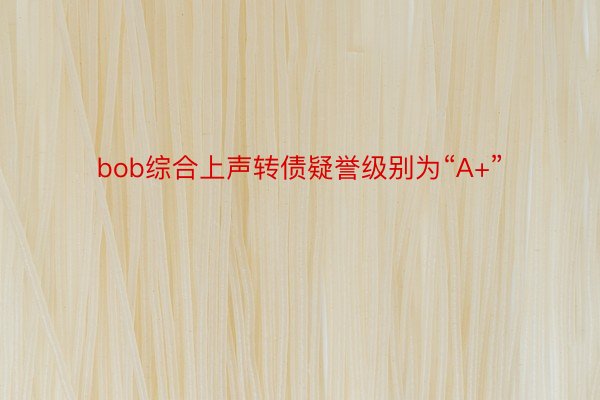 bob综合上声转债疑誉级别为“A+”