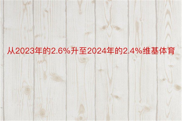 从2023年的2.6%升至2024年的2.4%维基体育