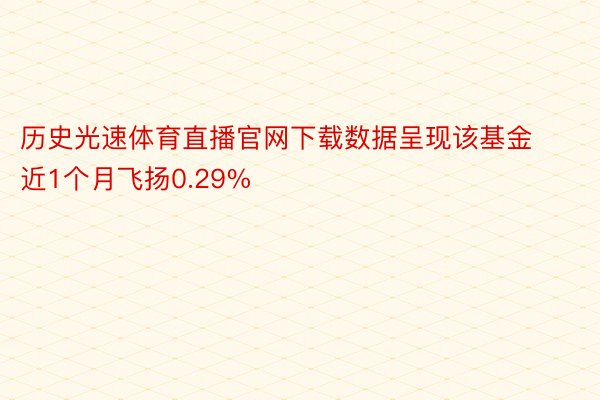 历史光速体育直播官网下载数据呈现该基金近1个月飞扬0.29%