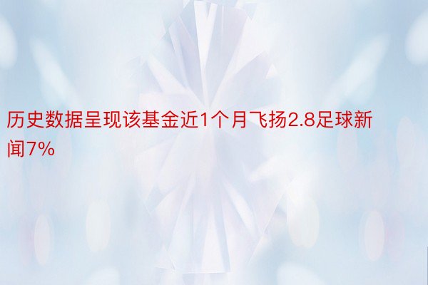 历史数据呈现该基金近1个月飞扬2.8足球新闻7%