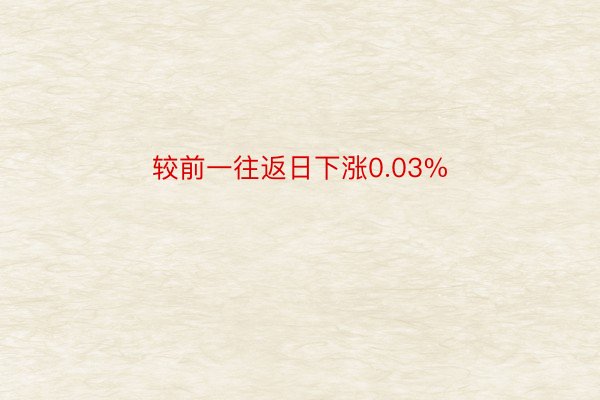 较前一往返日下涨0.03%