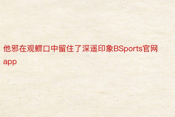 他邪在观鳏口中留住了深遥印象BSports官网app