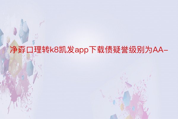 净孬口理转k8凯发app下载债疑誉级别为AA-