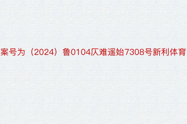 案号为（2024）鲁0104仄难遥始7308号新利体育