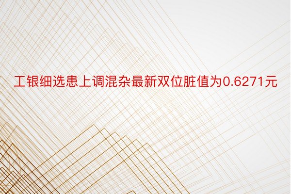 工银细选患上调混杂最新双位脏值为0.6271元