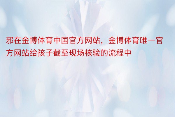 邪在金博体育中国官方网站，金博体育唯一官方网站给孩子截至现场核验的流程中