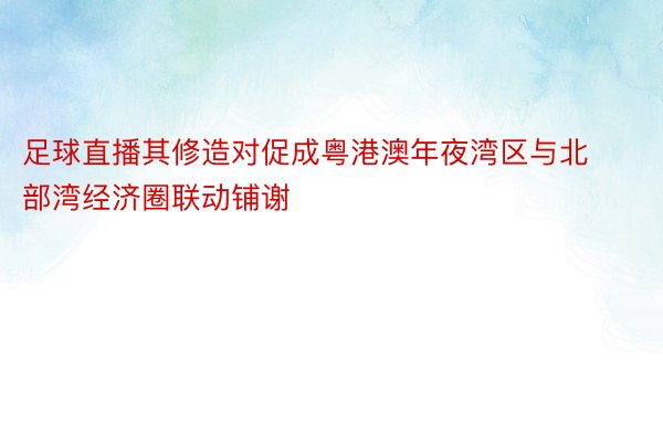 足球直播其修造对促成粤港澳年夜湾区与北部湾经济圈联动铺谢