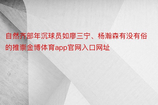 自然齐部年沉球员如廖三宁、杨瀚森有没有俗的推崇金博体育app官网入口网址