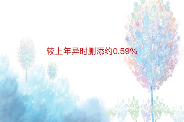 较上年异时删添约0.59%