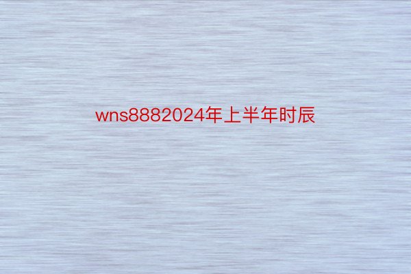 wns8882024年上半年时辰