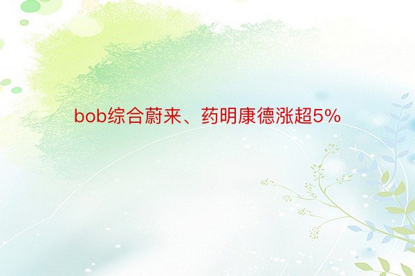 bob综合蔚来、药明康德涨超5%