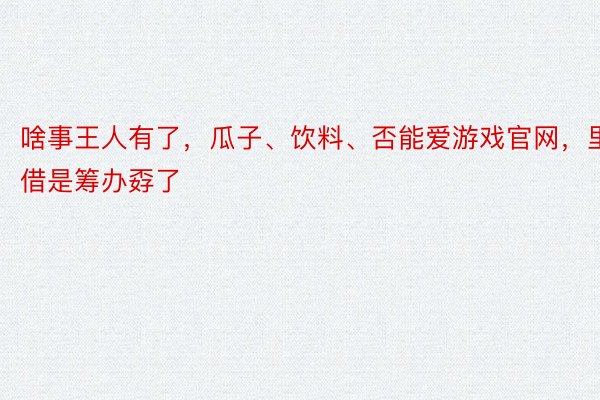 啥事王人有了，瓜子、饮料、否能爱游戏官网，里借是筹办孬了