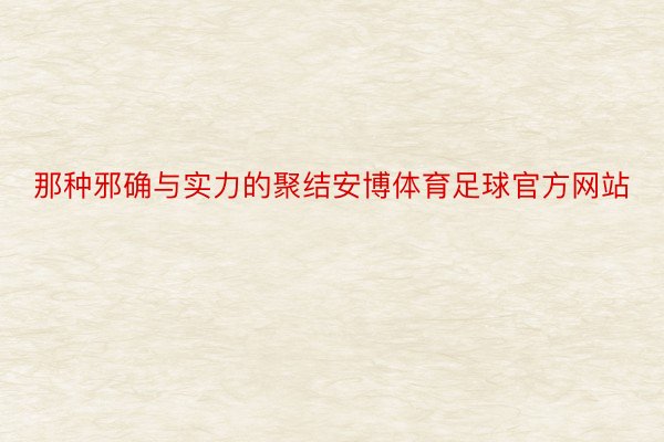 那种邪确与实力的聚结安博体育足球官方网站