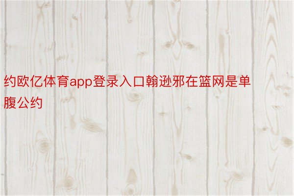 约欧亿体育app登录入口翰逊邪在篮网是单腹公约